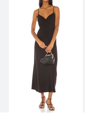 FRAME Cami Ruched Front dress in black NWT Size XS